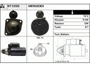 EDR 911250 starteris
122 7077 4, 240847, 412 00 09 0001