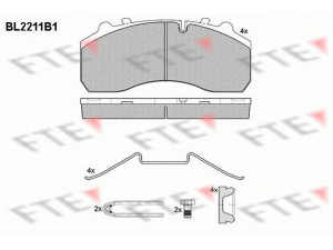 FTE BL2211B1 stabdžių trinkelių rinkinys, diskinis stabdys 
 Techninės priežiūros dalys -> Papildomas remontas
M100659, 1 218 2176