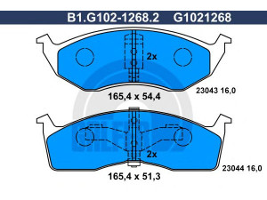 GALFER B1.G102-1268.2 stabdžių trinkelių rinkinys, diskinis stabdys 
 Techninės priežiūros dalys -> Papildomas remontas
0 4762 682, 0 4773 264, 0 4797 568