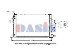 AKS DASIS 151920N radiatorius, variklio aušinimas 
 Aušinimo sistema -> Radiatorius/alyvos aušintuvas -> Radiatorius/dalys
09129517, 1300209