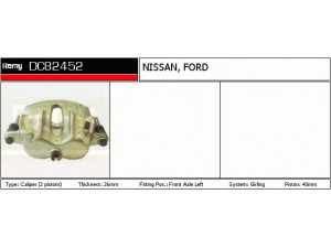 DELCO REMY DC82452 stabdžių apkaba 
 Dviratė transporto priemonės -> Stabdžių sistema -> Stabdžių apkaba / priedai
1 954 458, 1 956 423, 1 956 494