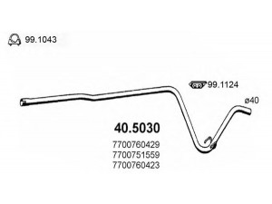 ASSO 40.5030 išleidimo kolektorius 
 Išmetimo sistema -> Išmetimo vamzdžiai
7700751559, 7700760423, 7700760429