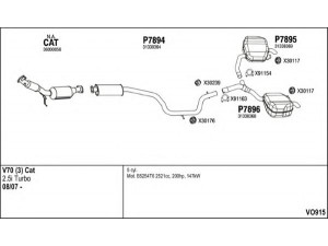 FENNO VO915 išmetimo sistema 
 Išmetimo sistema -> Išmetimo sistema, visa