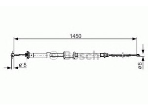 BOSCH 1 987 482 199 trosas, stovėjimo stabdys 
 Stabdžių sistema -> Valdymo svirtys/trosai
51786839