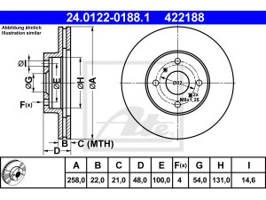 ATE 24.0122-0188.1 stabdžių diskas 
 Stabdžių sistema -> Diskinis stabdys -> Stabdžių diskas
43512-12490