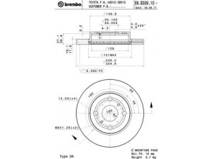 BREMBO 09.B309.10 stabdžių diskas 
 Dviratė transporto priemonės -> Stabdžių sistema -> Stabdžių diskai / priedai
435120D010