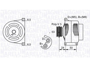 MAGNETI MARELLI 063377010010 kintamosios srovės generatorius 
 Elektros įranga -> Kint. sr. generatorius/dalys -> Kintamosios srovės generatorius
51709131, 51714791, 27060-74220