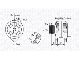 MAGNETI MARELLI 063321858010 kintamosios srovės generatorius 
 Elektros įranga -> Kint. sr. generatorius/dalys -> Kintamosios srovės generatorius
46543023, 4670238, 46709067, 60816760