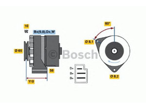 BOSCH 0 986 031 500 kintamosios srovės generatorius 
 Elektros įranga -> Kint. sr. generatorius/dalys -> Kintamosios srovės generatorius
068 903 025 E, 068 903 025 P, 069 903 023 A