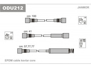 JANMOR ODU212 uždegimo laido komplektas 
 Kibirkšties / kaitinamasis uždegimas -> Uždegimo laidai/jungtys
1612497, 1612531, 90350555, 90442064