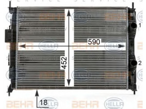 HELLA 8MK 376 700-321 radiatorius, variklio aušinimas 
 Aušinimo sistema -> Radiatorius/alyvos aušintuvas -> Radiatorius/dalys
21400-JD000