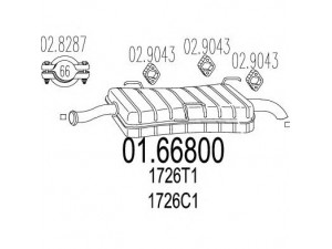 MTS 01.66800 galinis duslintuvas 
 Išmetimo sistema -> Duslintuvas
1726C1, 1726T1