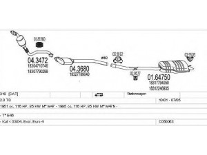 MTS C050063000764 išmetimo sistema 
 Išmetimo sistema -> Išmetimo sistema, visa