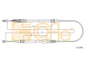 COFLE 11.5762 trosas, stovėjimo stabdys 
 Stabdžių sistema -> Valdymo svirtys/trosai
522447, 9191578