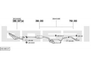 BOSAL 050.980.07 išmetimo sistema 
 Išmetimo sistema -> Išmetimo sistema, visa