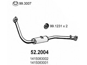 ASSO 52.2004 priekinis duslintuvas 
 Išmetimo sistema -> Duslintuvas
1415083001, 1415083002