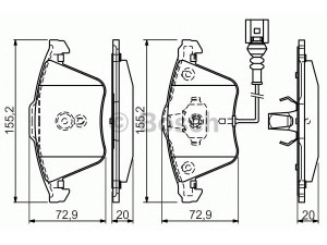 BOSCH 0 986 494 550 stabdžių trinkelių rinkinys, diskinis stabdys 
 Techninės priežiūros dalys -> Papildomas remontas
8J0 698 151 A, 8J0 698 151 F