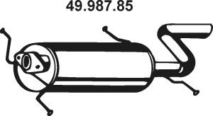 EBERSPÄCHER 49.987.85 galinis duslintuvas 
 Išmetimo sistema -> Duslintuvas
F219-40-100E, F219-40-100F