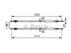 BOSCH 1 987 482 019 trosas, stovėjimo stabdys 
 Stabdžių sistema -> Valdymo svirtys/trosai