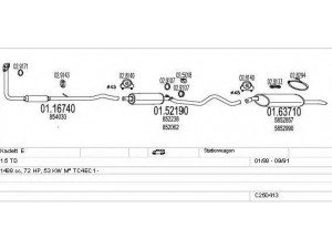 MTS C250413005153 išmetimo sistema 
 Išmetimo sistema -> Išmetimo sistema, visa