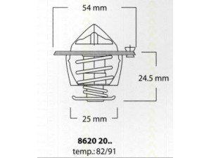 TRISCAN 8620 2091 termostatas, aušinimo skystis 
 Aušinimo sistema -> Termostatas/tarpiklis -> Thermostat
60504230, 6531112, 4630916, 5000 815 791