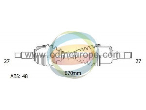 ODM-MULTIPARTS 18-121191 kardaninis velenas 
 Ratų pavara -> Kardaninis velenas
49501-2E700