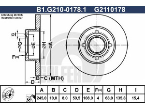 GALFER B1.G210-0178.1 stabdžių diskas 
 Stabdžių sistema -> Diskinis stabdys -> Stabdžių diskas
443 615 601
