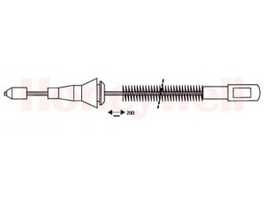 BENDIX 432935B trosas, stovėjimo stabdys 
 Stabdžių sistema -> Valdymo svirtys/trosai
18045189, 522005, 522653, 522654