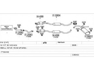 MTS C350103016131 išmetimo sistema 
 Išmetimo sistema -> Išmetimo sistema, visa