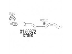 MTS 01.50672 vidurinis duslintuvas 
 Išmetimo sistema -> Duslintuvas
12758855