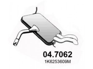 ASSO 04.7062 galinis duslintuvas 
 Išmetimo sistema -> Duslintuvas
1K6253609M