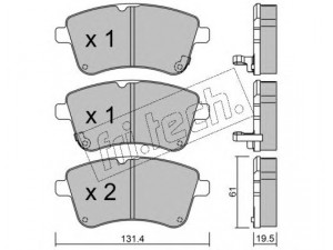 fri.tech. 931.0 stabdžių trinkelių rinkinys, diskinis stabdys 
 Techninės priežiūros dalys -> Papildomas remontas
58101-1PA00