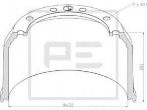 PE Automotive 046.424-00A stabdžių būgnas
03.109.77.18.0