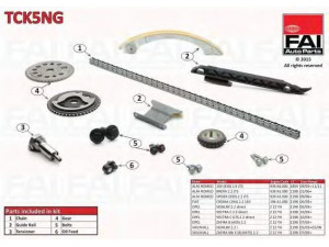 FAI AutoParts TCK5NG pavaros grandinės komplektas 
 Variklis -> Variklio uždegimo laiko reguliavimo kontrolė -> Sinchronizavimo grandinė/įtempiklis/kreiptuvas -> Pavaros grandinės komplektas
24461834