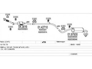 MTS C320025004794 išmetimo sistema 
 Išmetimo sistema -> Išmetimo sistema, visa