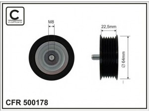 CAFFARO 500178 kreipiantysis skriemulys, V formos rumbuotas diržas 
 Diržinė pavara -> V formos rumbuotas diržas/komplektas -> Laisvasis/kreipiamasis skriemulys
651 200 06 70, A6512000670