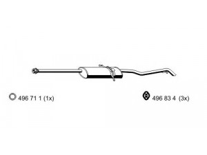 ERNST 351218 galinis duslintuvas 
 Išmetimo sistema -> Duslintuvas
168 490 07 21, 168 490 12 21, 168 490 14 21