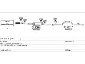 MTS C380904023166 išmetimo sistema 
 Išmetimo sistema -> Išmetimo sistema, visa