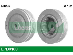 LUCAS ENGINE DRIVE LPD0108 skriemulys, alkūninis velenas 
 Diržinė pavara -> Dirželio skriemulys
1087321, 7700109260, 7700738072