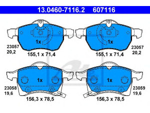 ATE 13.0460-7116.2 stabdžių trinkelių rinkinys, diskinis stabdys 
 Techninės priežiūros dalys -> Papildomas remontas
16 05 009, 16 05 035, 16 05 957