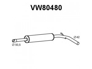 VENEPORTE VW80480 vidurinis duslintuvas 
 Išmetimo sistema -> Duslintuvas
6X0253209E