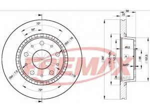 FREMAX BD-9908 stabdžių diskas 
 Stabdžių sistema -> Diskinis stabdys -> Stabdžių diskas
1359908.9, 270878