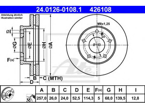 ATE 24.0126-0108.1 stabdžių diskas 
 Dviratė transporto priemonės -> Stabdžių sistema -> Stabdžių diskai / priedai
40206-9C100, 40206-9C101
