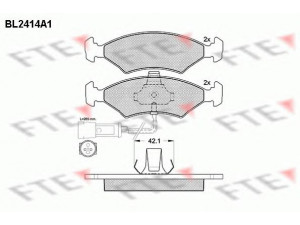 FTE BL2414A1 stabdžių trinkelių rinkinys, diskinis stabdys 
 Techninės priežiūros dalys -> Papildomas remontas
547698151