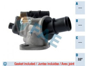 FAE 5344188 termostatas, aušinimo skystis 
 Aušinimo sistema -> Termostatas/tarpiklis -> Thermostat
46758434, 46792658