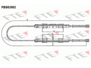 FTE FBS02002 trosas, stovėjimo stabdys 
 Stabdžių sistema -> Valdymo svirtys/trosai
861 609 721 A, 861 609 721 B, 861 609 721 A