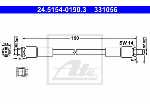 ATE 24.5154-0190.3 stabdžių žarnelė 
 Stabdžių sistema -> Stabdžių žarnelės
4E0 611 775 A, 4E0 611 775 G