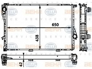 HELLA 8MK 376 712-501 radiatorius, variklio aušinimas 
 Aušinimo sistema -> Radiatorius/alyvos aušintuvas -> Radiatorius/dalys
1 436 062, 17 11 1 436 062