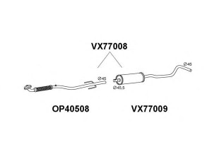 VENEPORTE VX77008 priekinis duslintuvas 
 Išmetimo sistema -> Duslintuvas
13204581, 5852231, 5852484, 13204581