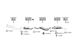 ASMET VA033955 išmetimo sistema 
 Išmetimo sistema -> Išmetimo sistema, visa